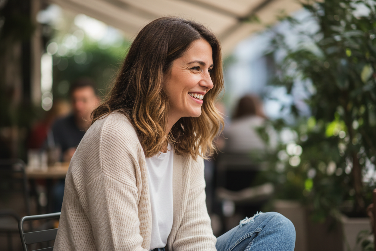 imagen de perfil de una mujer casual y realista